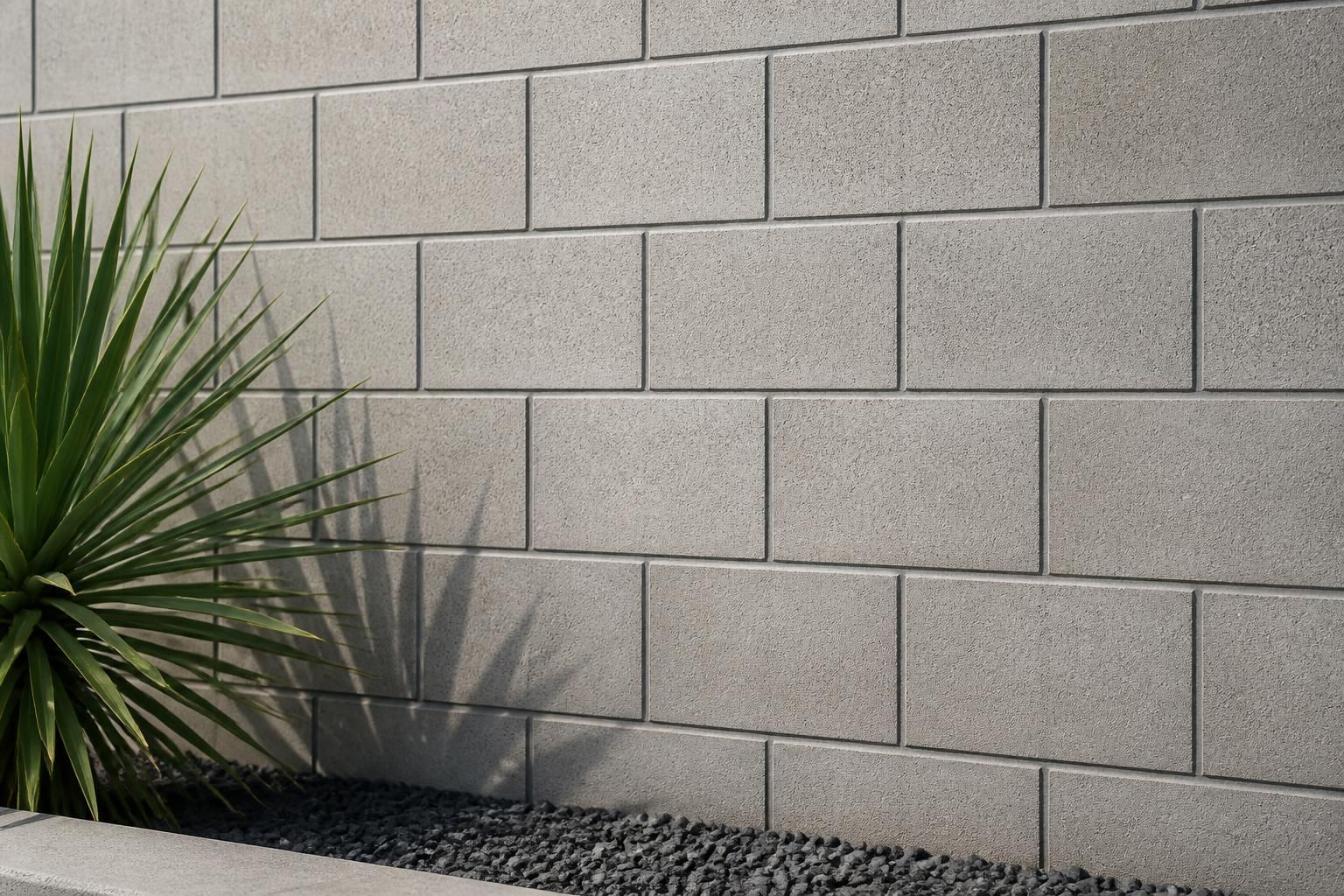 Finished CMU block wall with clean lines and uniform pattern.