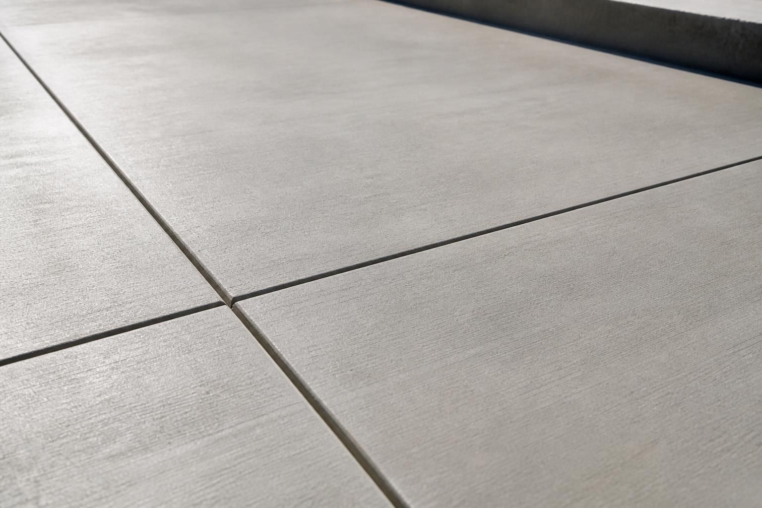 Newly completed concrete slab with smooth surface and crisp joints.